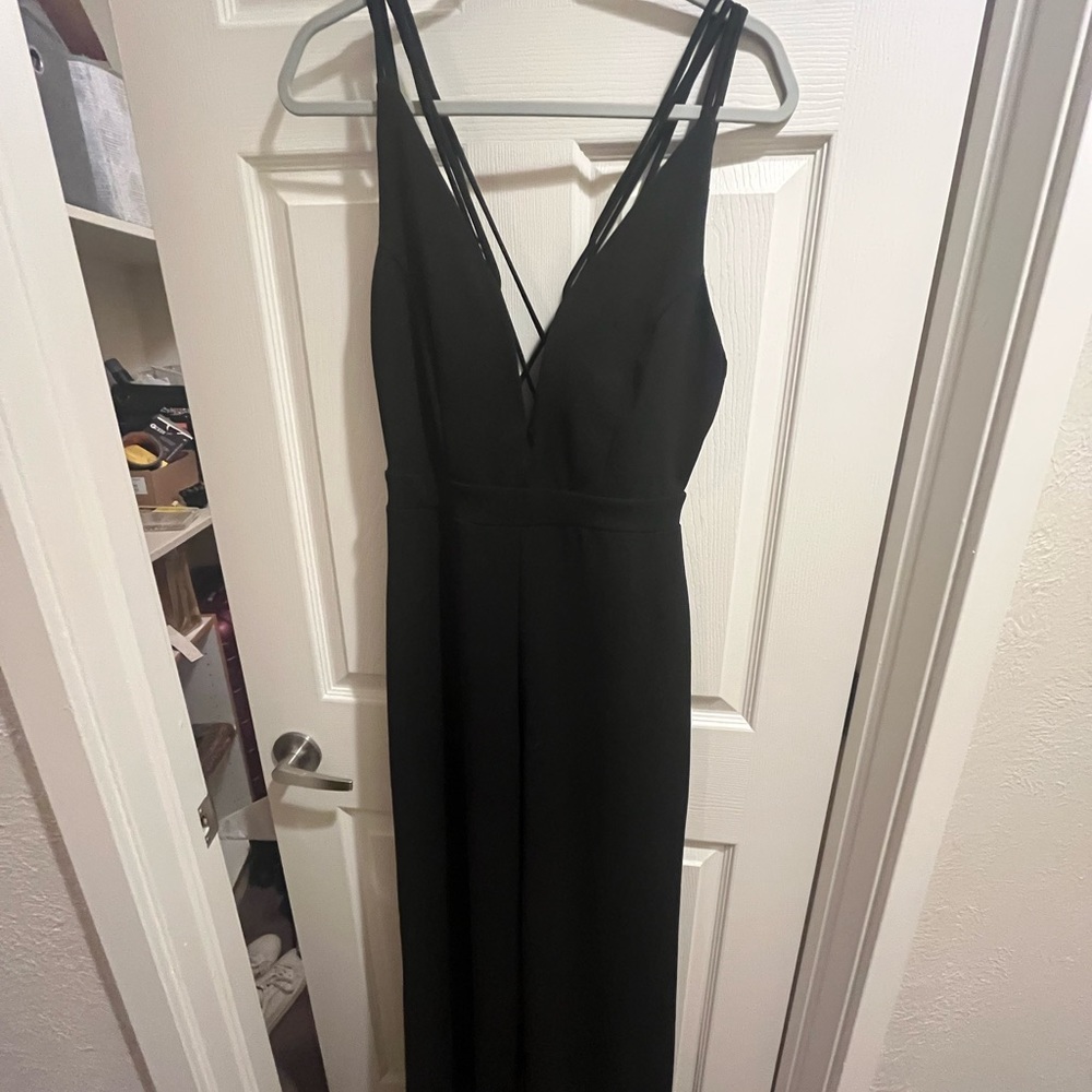 Black wide leg jumpsuit
